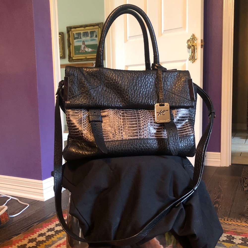 Kenneth Cole Faux Crocodile-Print Purse